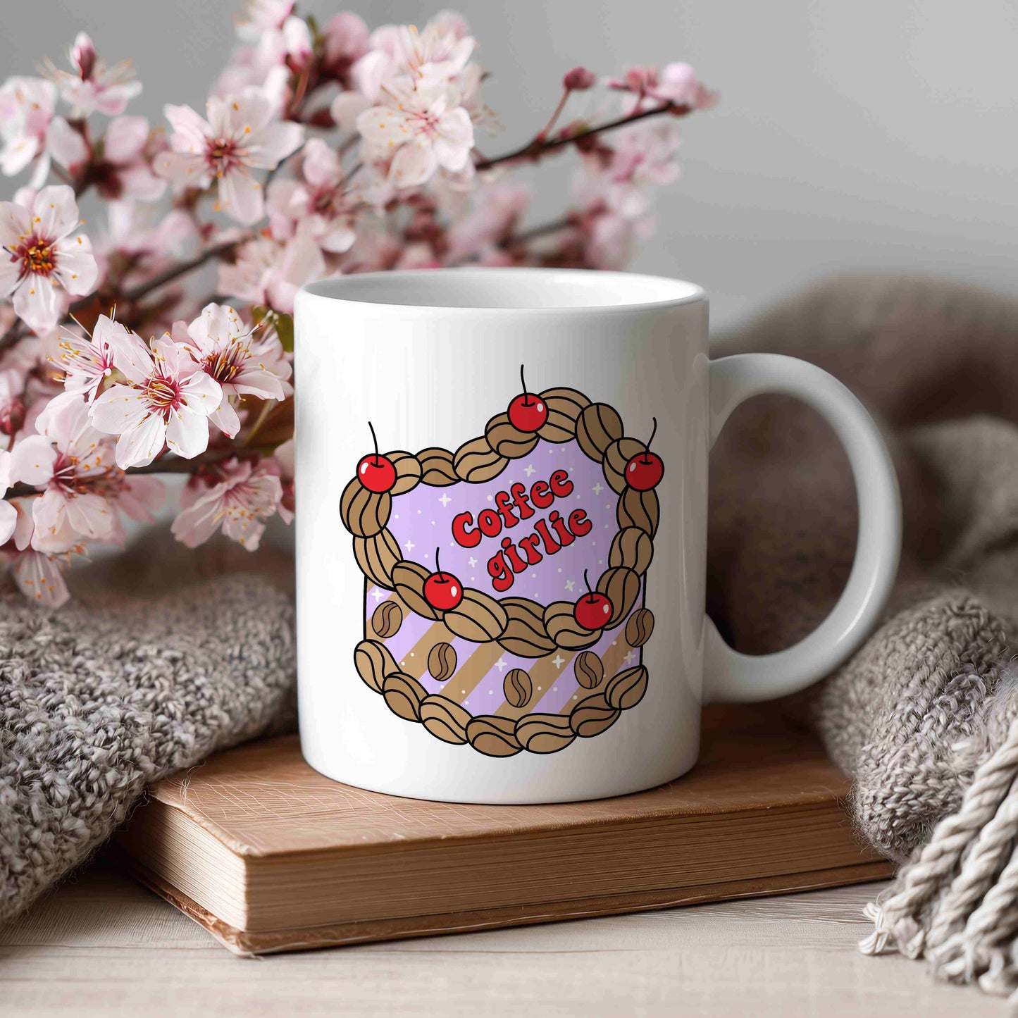 Coffee Girlie Cherry Heart Mug