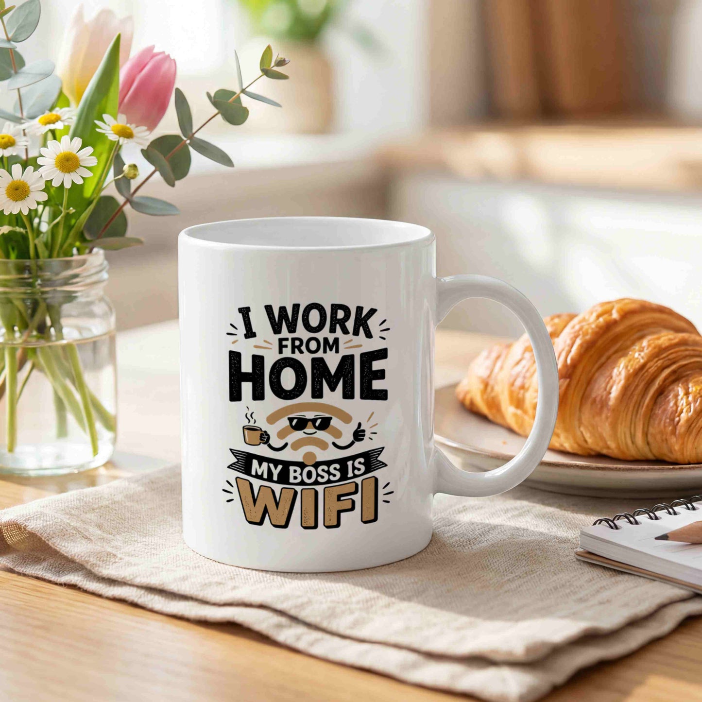 I Work From Home, My Boss is WIFI Mug 📶☕
