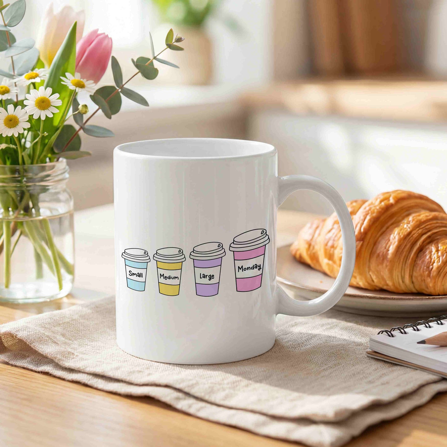 Small, Medium, Large, Monday Mug