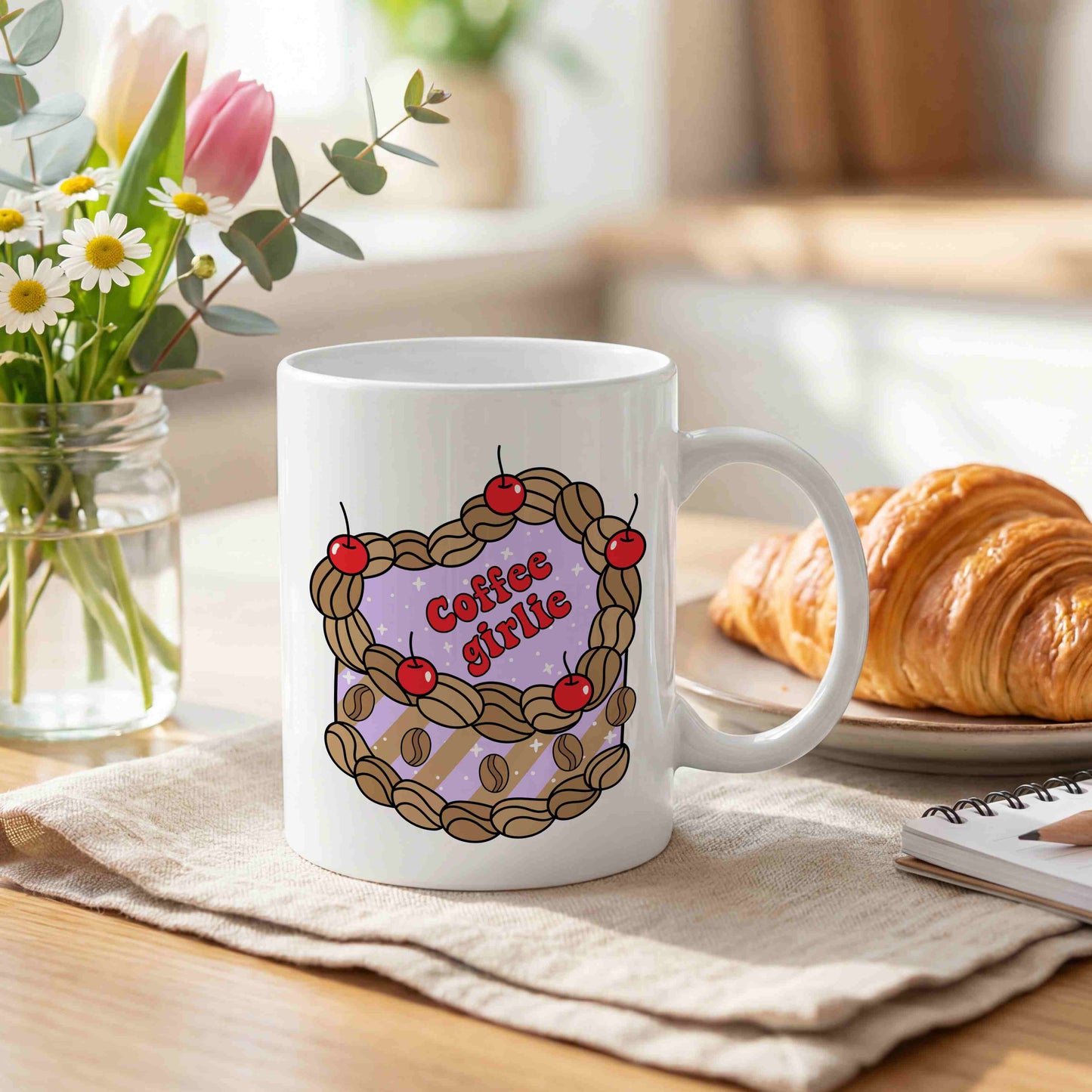 Coffee Girlie Cherry Heart Mug