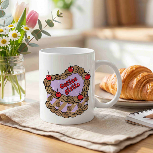 Coffee Girlie Cherry Heart Mug
