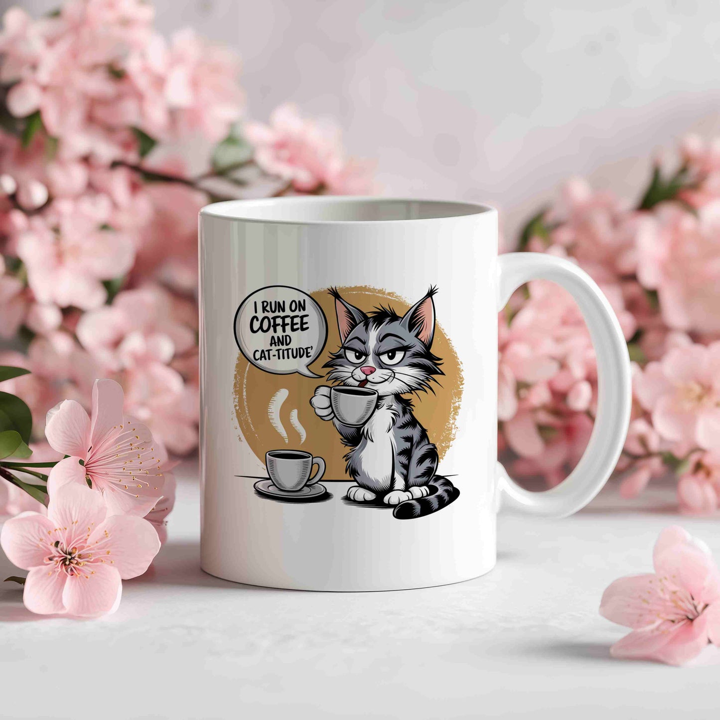 I Run On Coffee And Cat-titude Mug